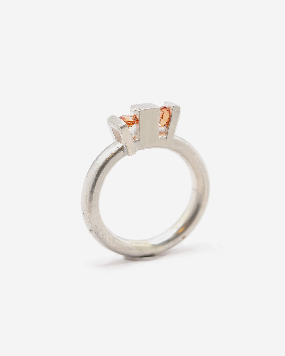 Thumbnail: Skyline ring silver (custom choice of stone)