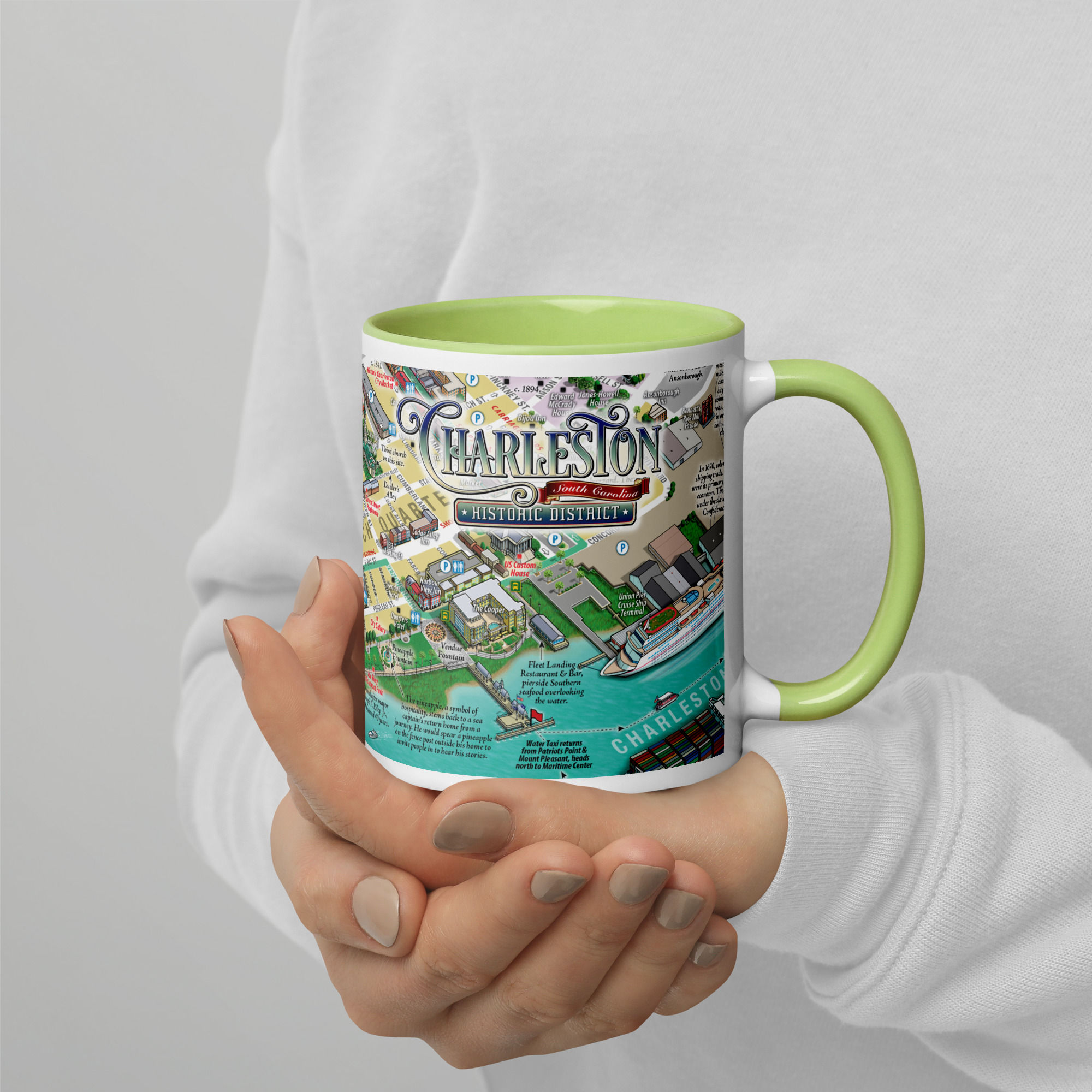 Charleston Mug with Light Green