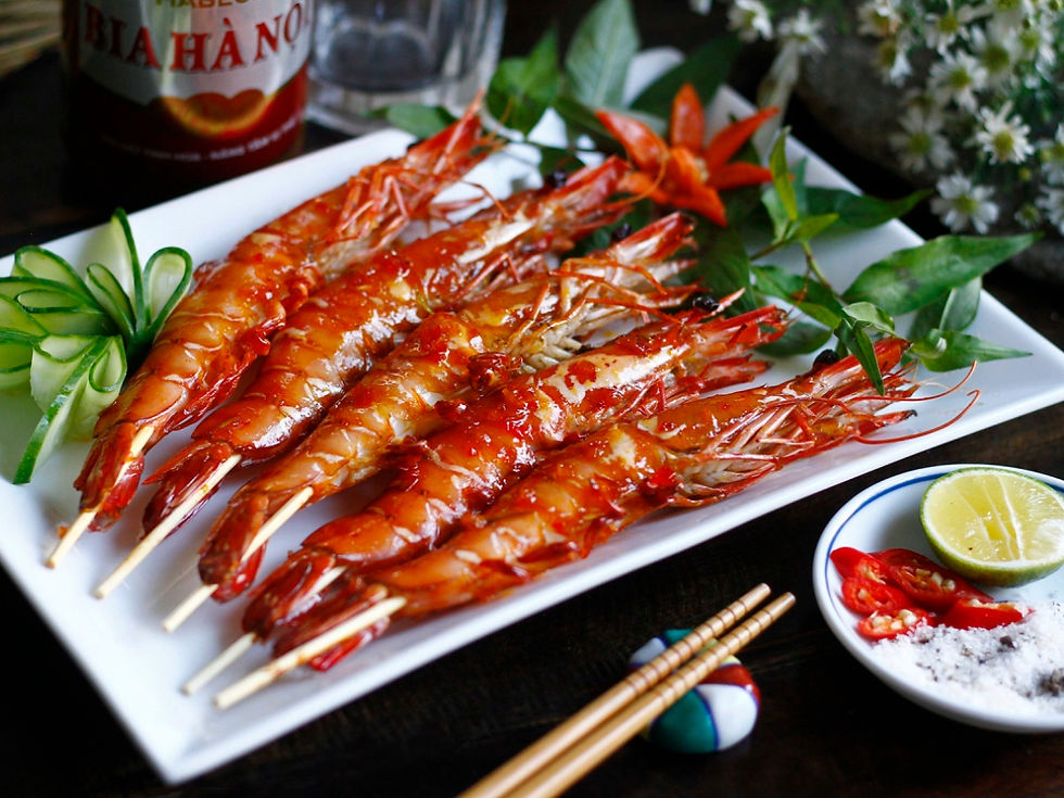 Hương vị khó cưỡng của tôm sắt nướng muối ớt - món ngon dân dã nhưng đậm chất nghệ thuật ẩm thực vùng duyên hải.