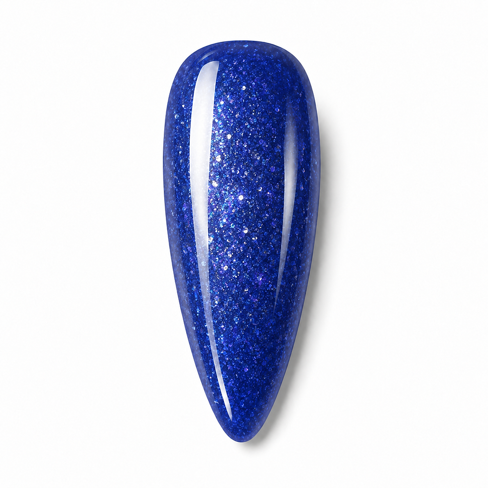 Orbit blue glitter nail polish swatch