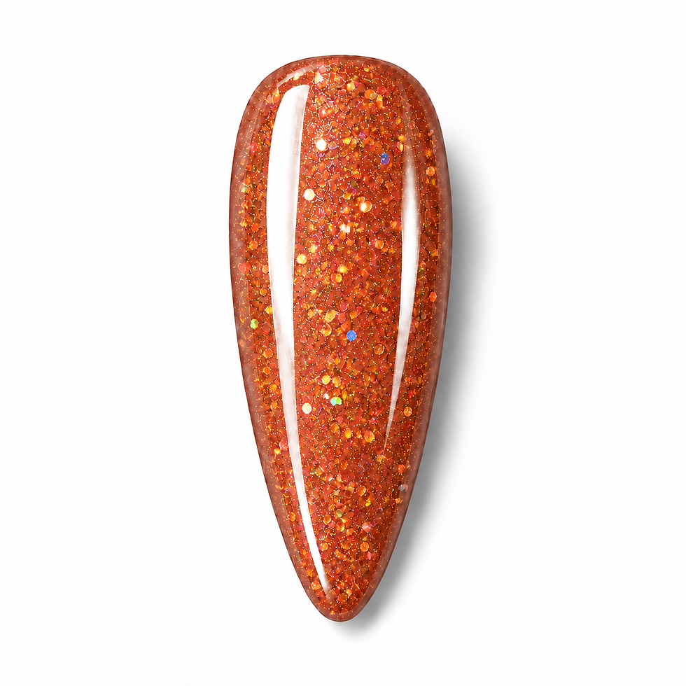 Aperòl Spritz orange glitter gel polish nail swatch by Fifth & Sage.
