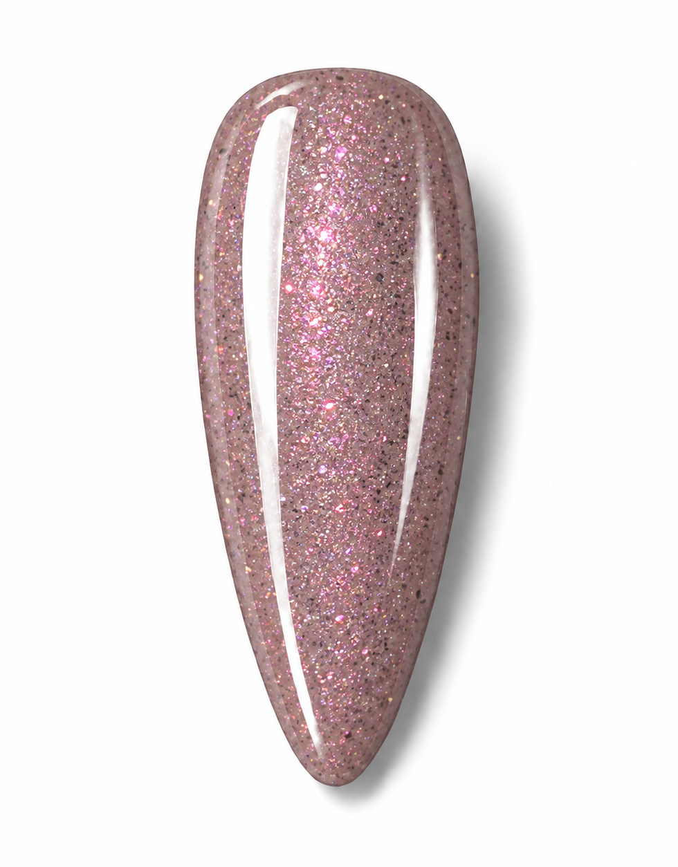 Fright Night smoky mauve pink glitter gel polish swatch by Fifth & Sage.