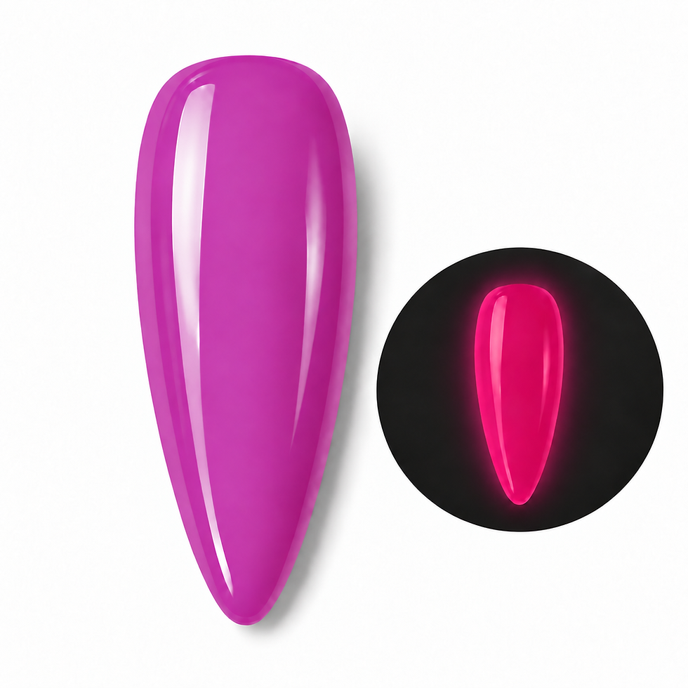 Out of Office magenta glow-in-the-dark nail swatch