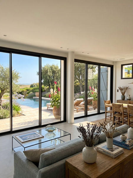 specialiste du verre et de l'aluminium sur l'ile de ré pour les projet de construction ou de rénovation : veranda - pergola - store banne - menuiseries aluminium - fenetres - portes d'entrées, portail aluminium - porte de garage - les ateliers de ré, createurs d'espaces d'exeption sur l'ile de ré