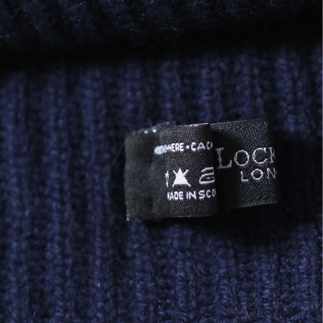 サムネイル： James Lock & Co. Cashmere ski beanie Navy ジェームスロック カシミアニットキャップ イギリス 帽子