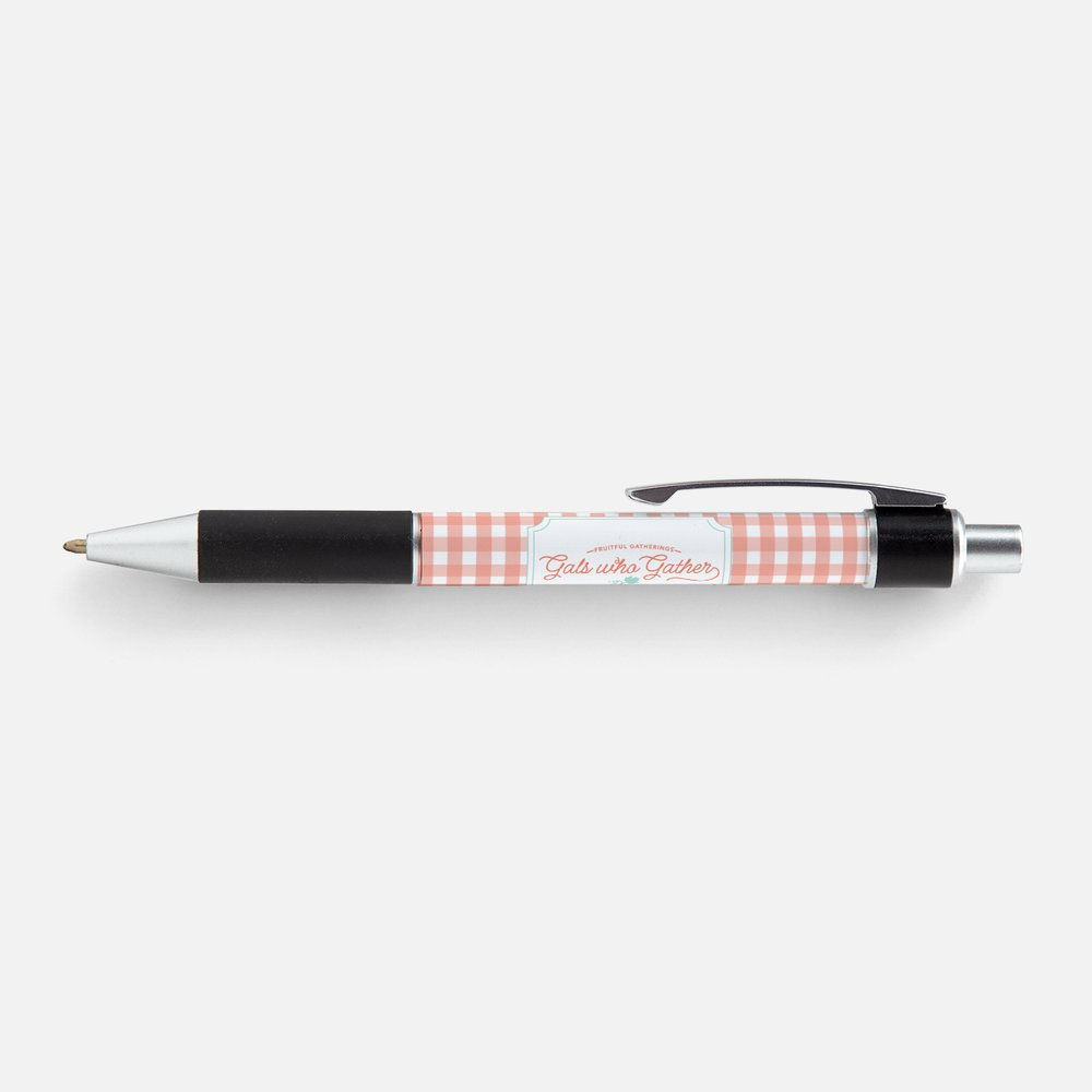 Gals Who Gather Gingham Pen Tangerine