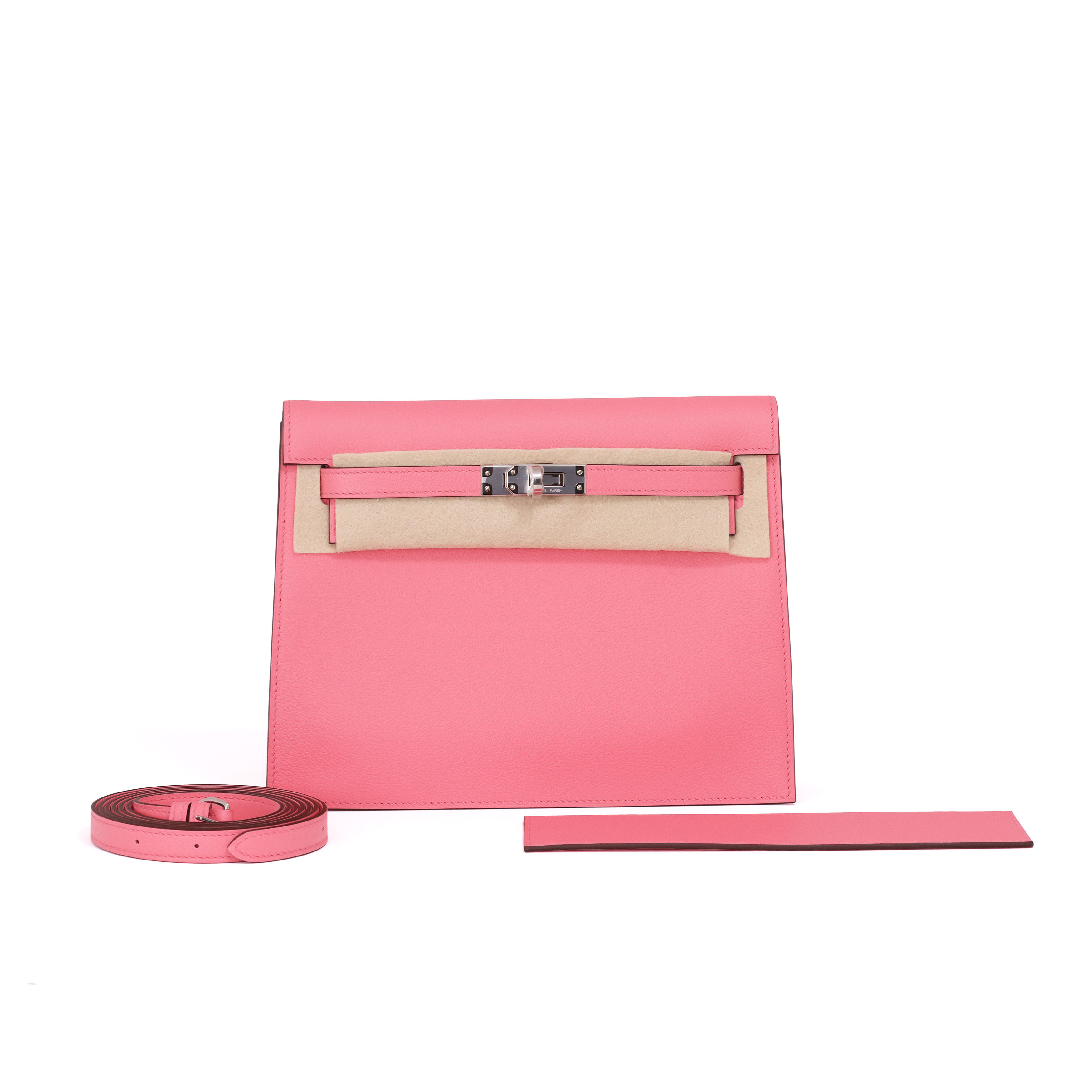 Hermès Kelly Danse Rose Azalee  Evercolor Palladium