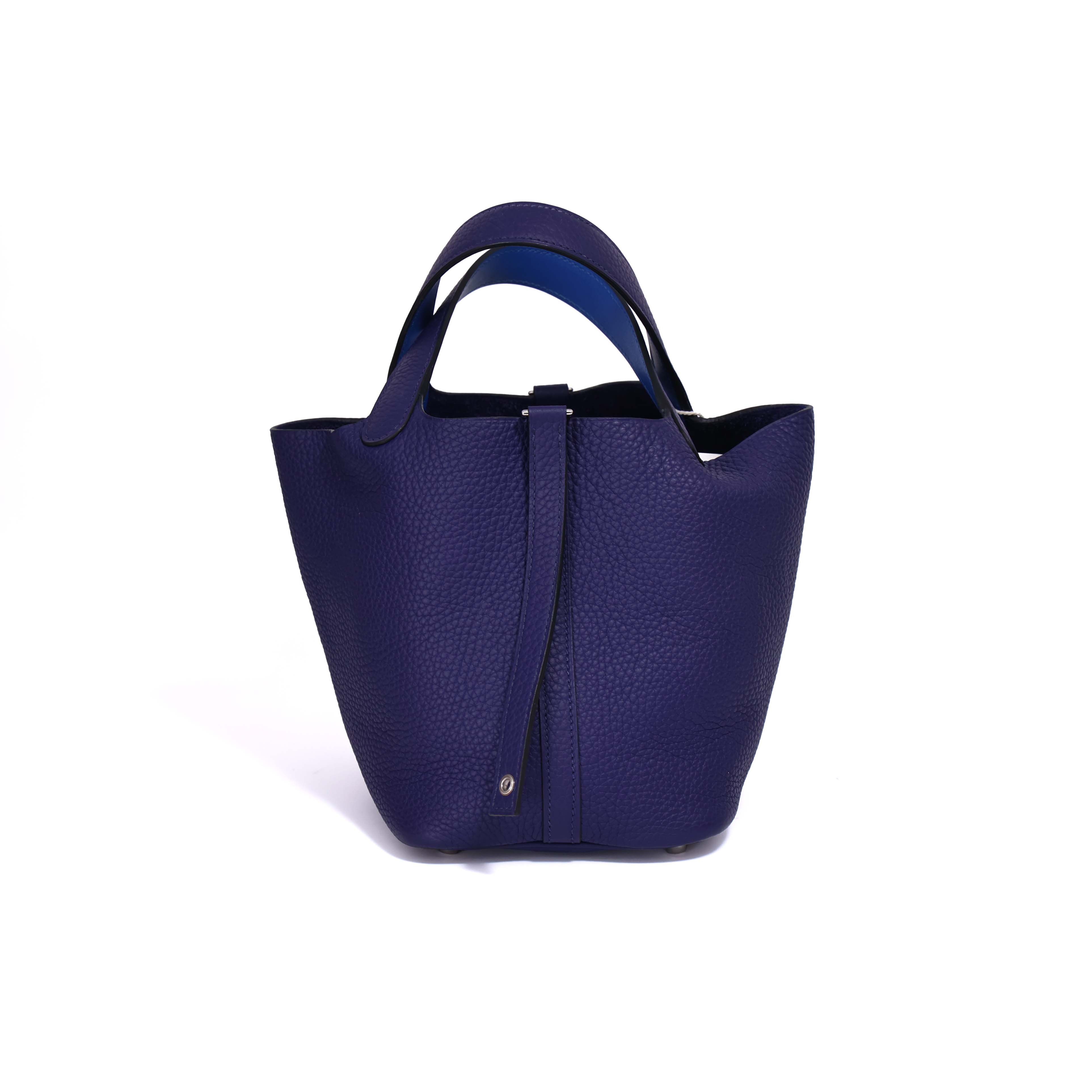 Hermes Picotin 18 Bleu Encre PHW Clemence