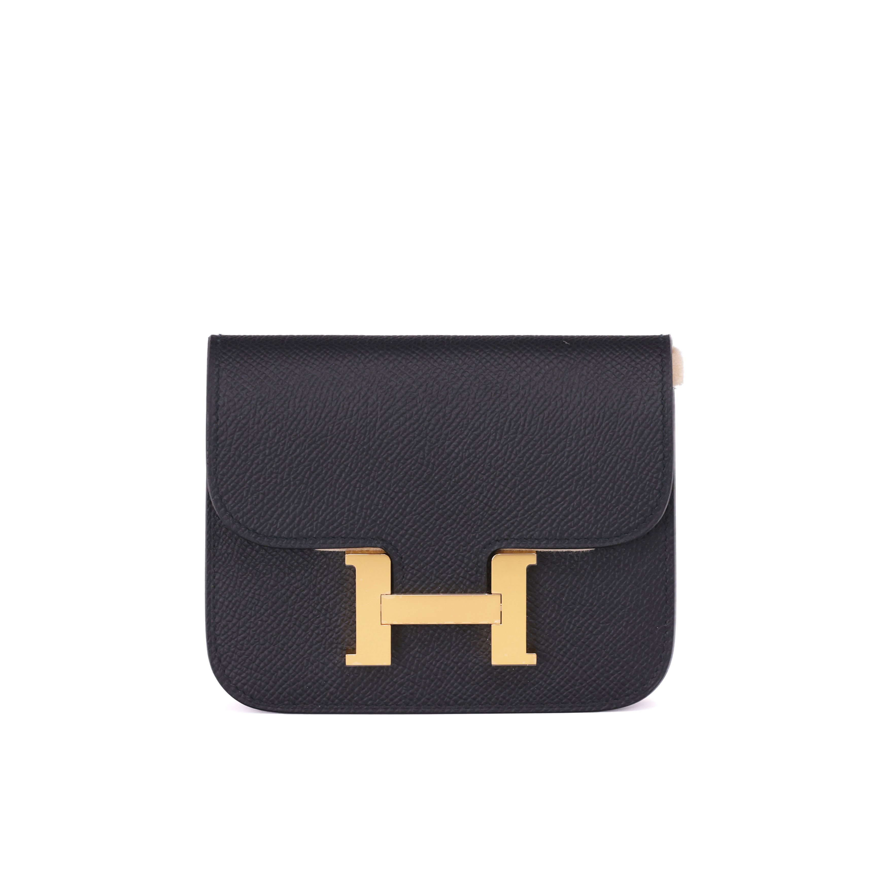 Hermès Constance Slim Wallet Black Gold