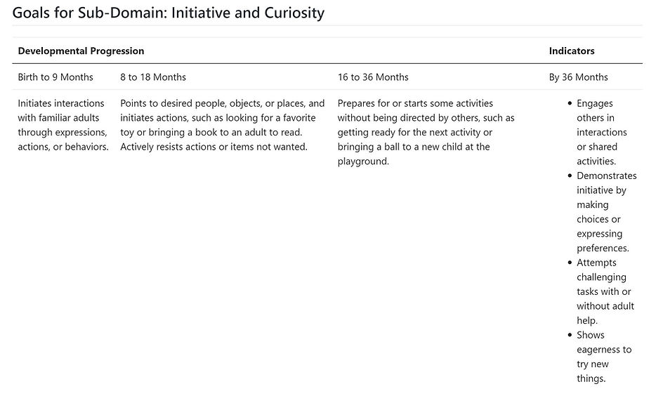 Child Demonstrates Initiative & Curiosity 