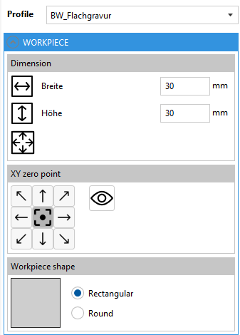 Blatteinstellungen des CorelDraw CNC / Schneid Plugins