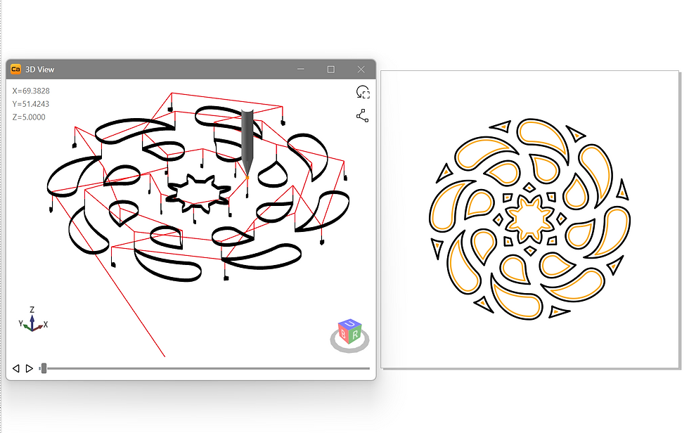 3D toolpath preview in the CorelDRAW CNC plugin