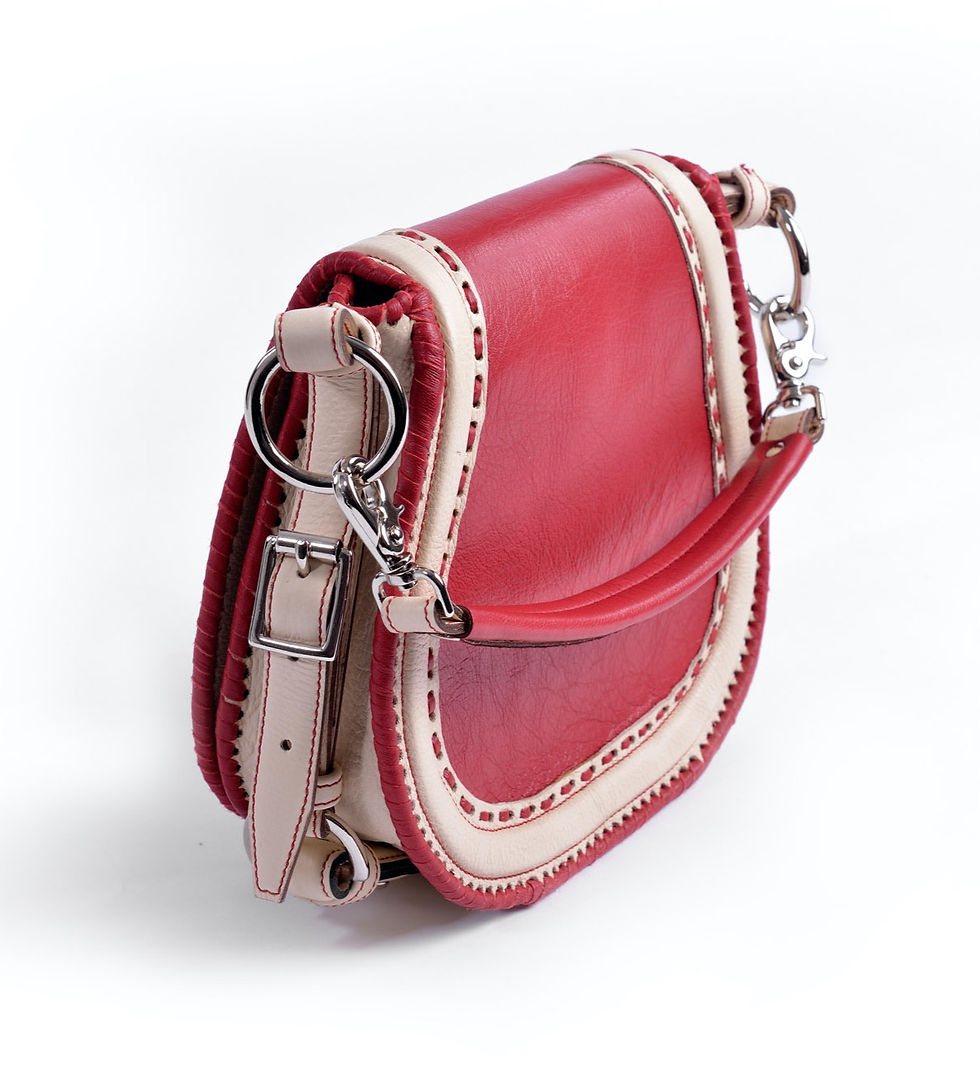 Thumbnail: Ivory and Red Crossbody Bag