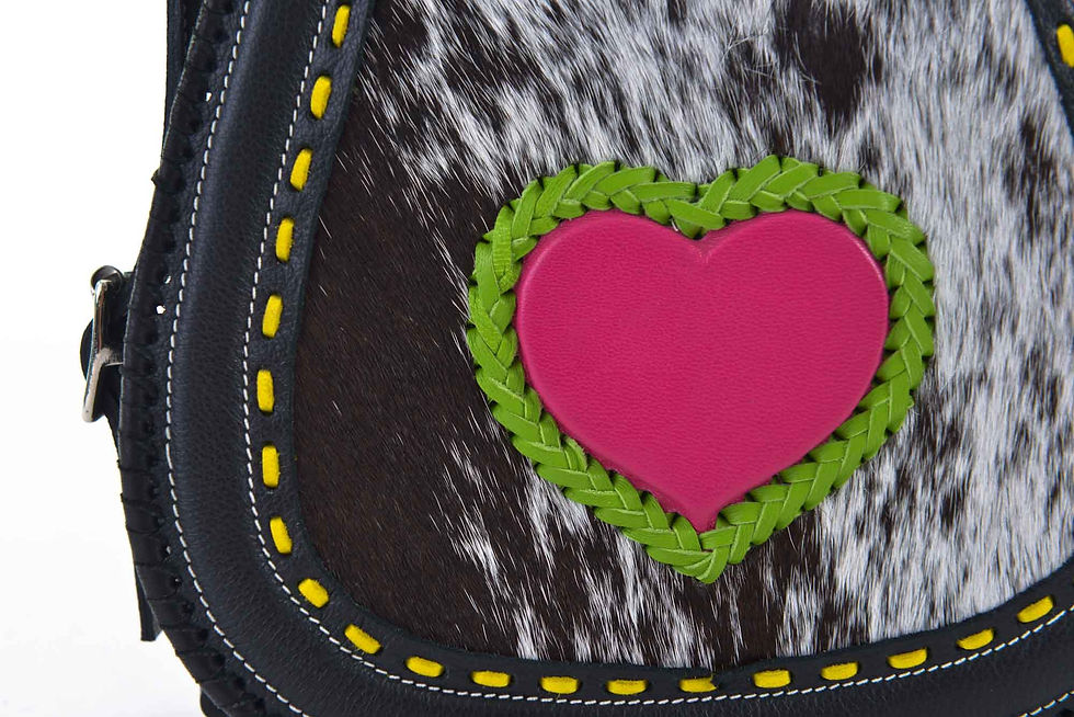 Thumbnail: Black and Pink Leather Crossbody Bag