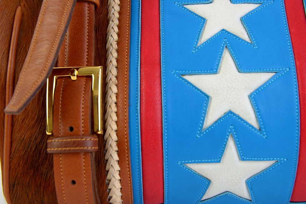 Thumbnail: Blue Leather Bowling Bag