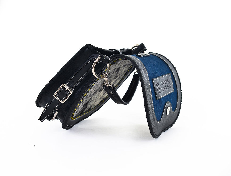 Thumbnail: Black and Pink Leather Crossbody Bag