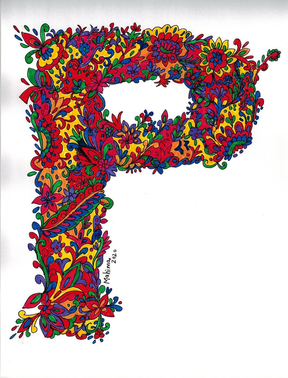 Thumbnail: Your Child's Name's First Letter in Gond Art