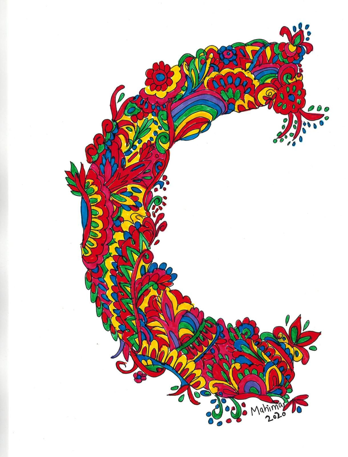 Your Child's Name's First Letter in Gond Art