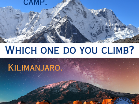 Kilimanjaro V's Everest with Vertical Sky