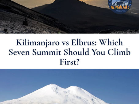 Kilimanjaro vs Elbrus with Vertical Sky