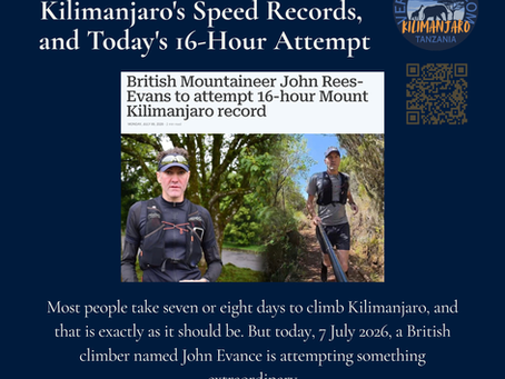 John Rees-Evans 16 Hour speed record on Kilimanjaro