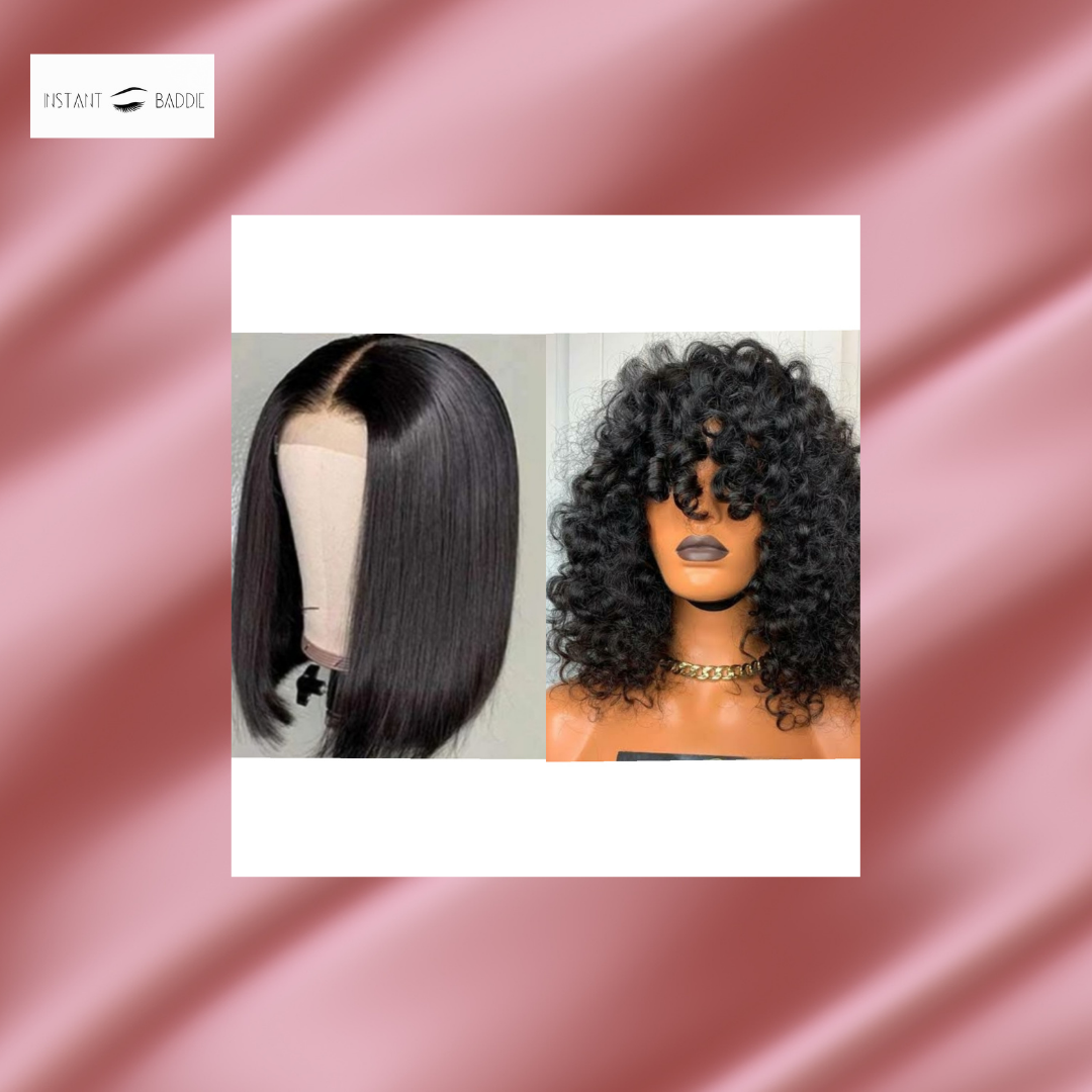 Curly fringe & bob wig