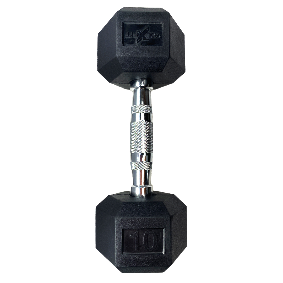 Mancuerna Hexagonal de Caucho 10 lbs (par)
