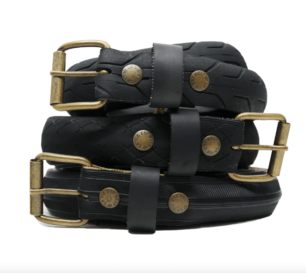 Ceinture Belt vélo noire fine La Vie est Belt