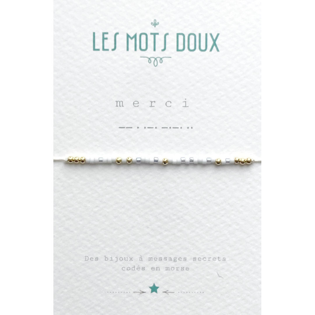 Bracelet code morse Merci Les Mots Doux