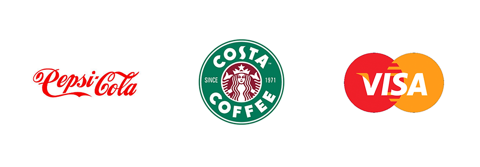 Mixed logos of opposing brands. What brand do you recognise from a distance?
