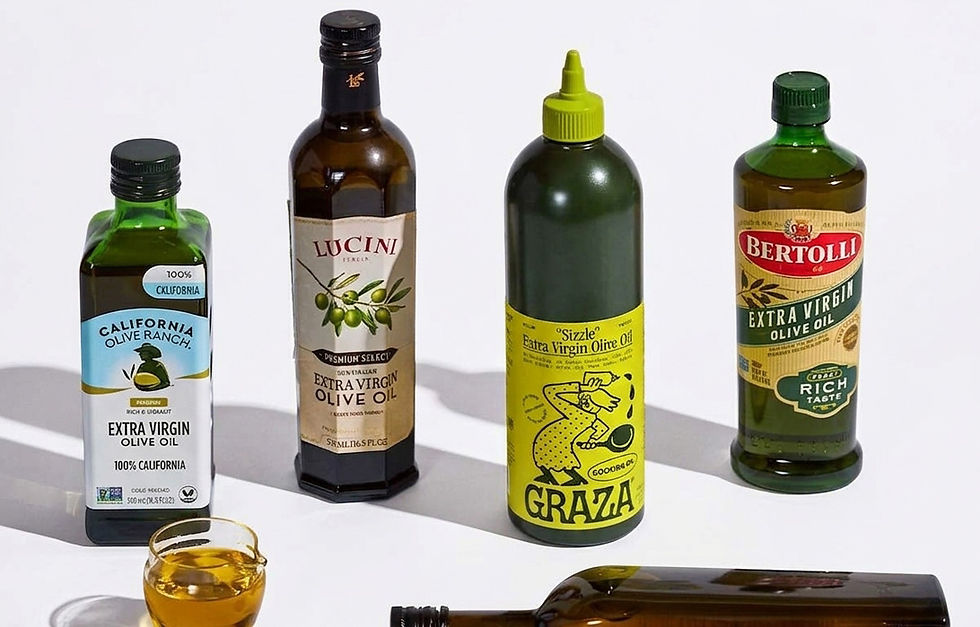 Olive oil bottles and how Graza are standing out on shelf