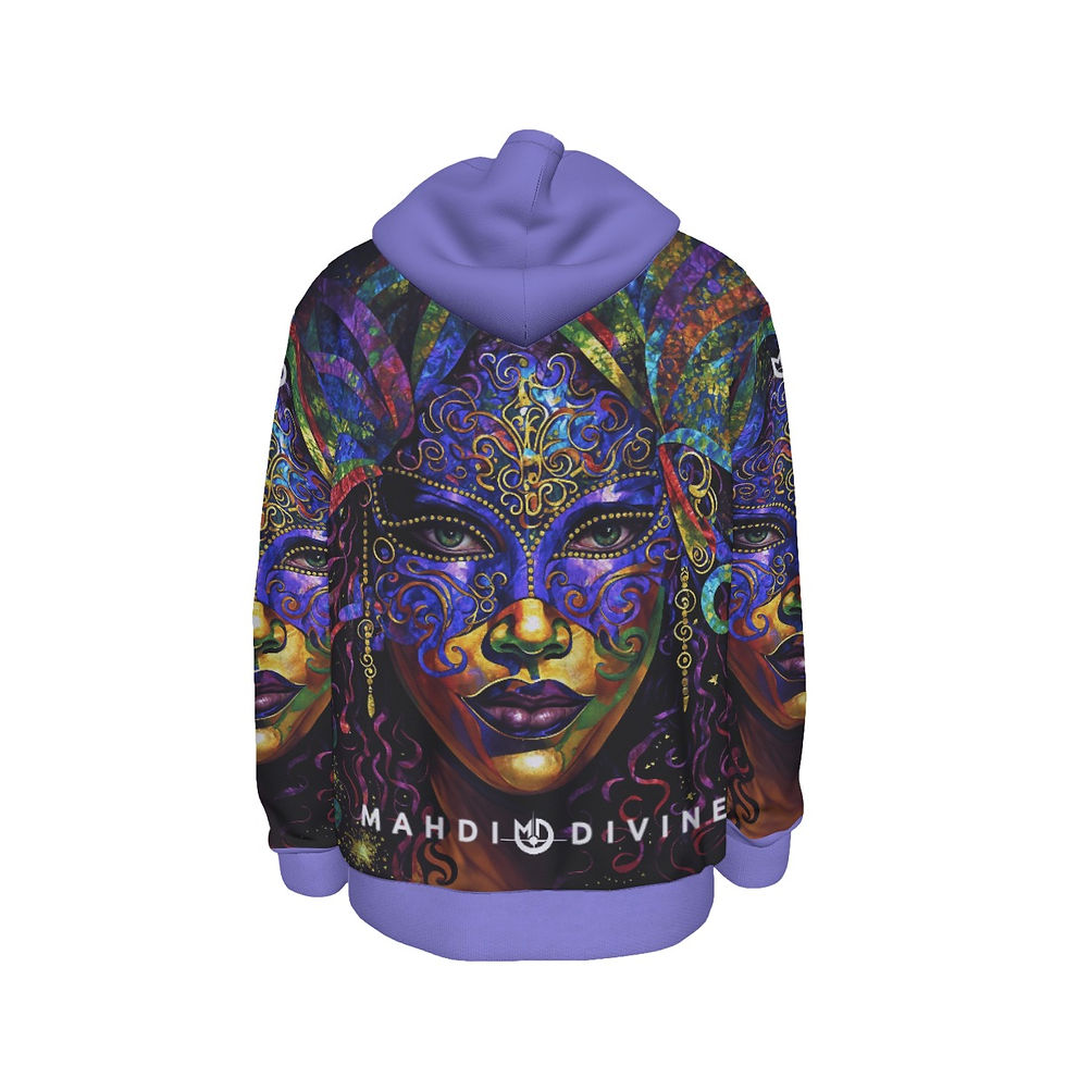 Thumbnail: All-Over Print Men's Thicken Purple Pullover Hoodie