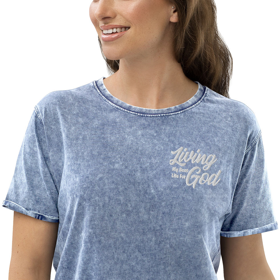 Thumbnail: Living My Best Life For God - Denim T-Shirt
