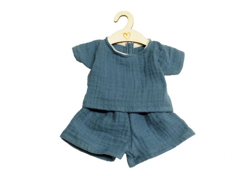 Poppenbroek- en shirtje indigo Hollie