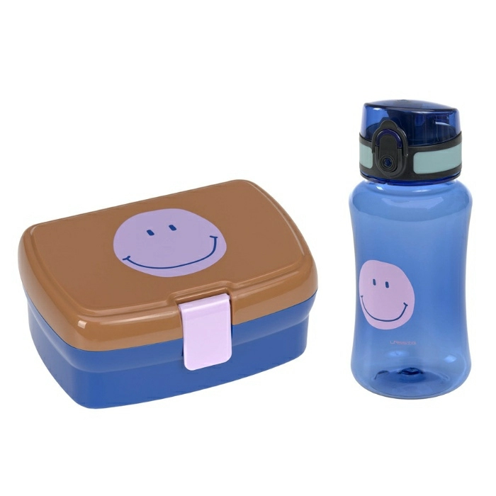 Lässig: lunchbox en drinkfles caramel smiley