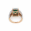 Thumbnail: Item OS47: 14K Rose Gold, Emerald and Diamond, Halo Split Band Rin