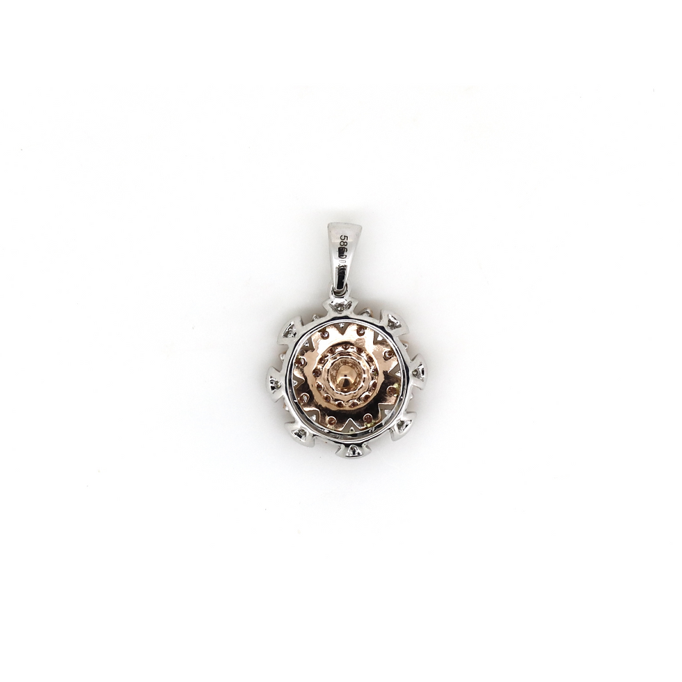 Thumbnail: Item OS19:14K White/Rose Gold, Fancy Pink Diamond and Diamond, Drop Pendant