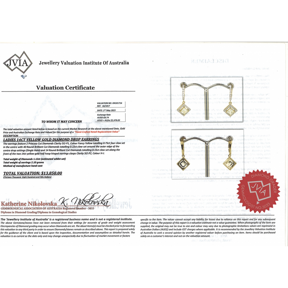 Thumbnail: Item OS37:14K Yellow Gold, Yellow Diamond, Square Halo Drop Huggie Earrings