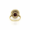 Thumbnail: Item OS82: 14K Yellow Gold, Ruby and Diamond, Vintage Style Halo Ring