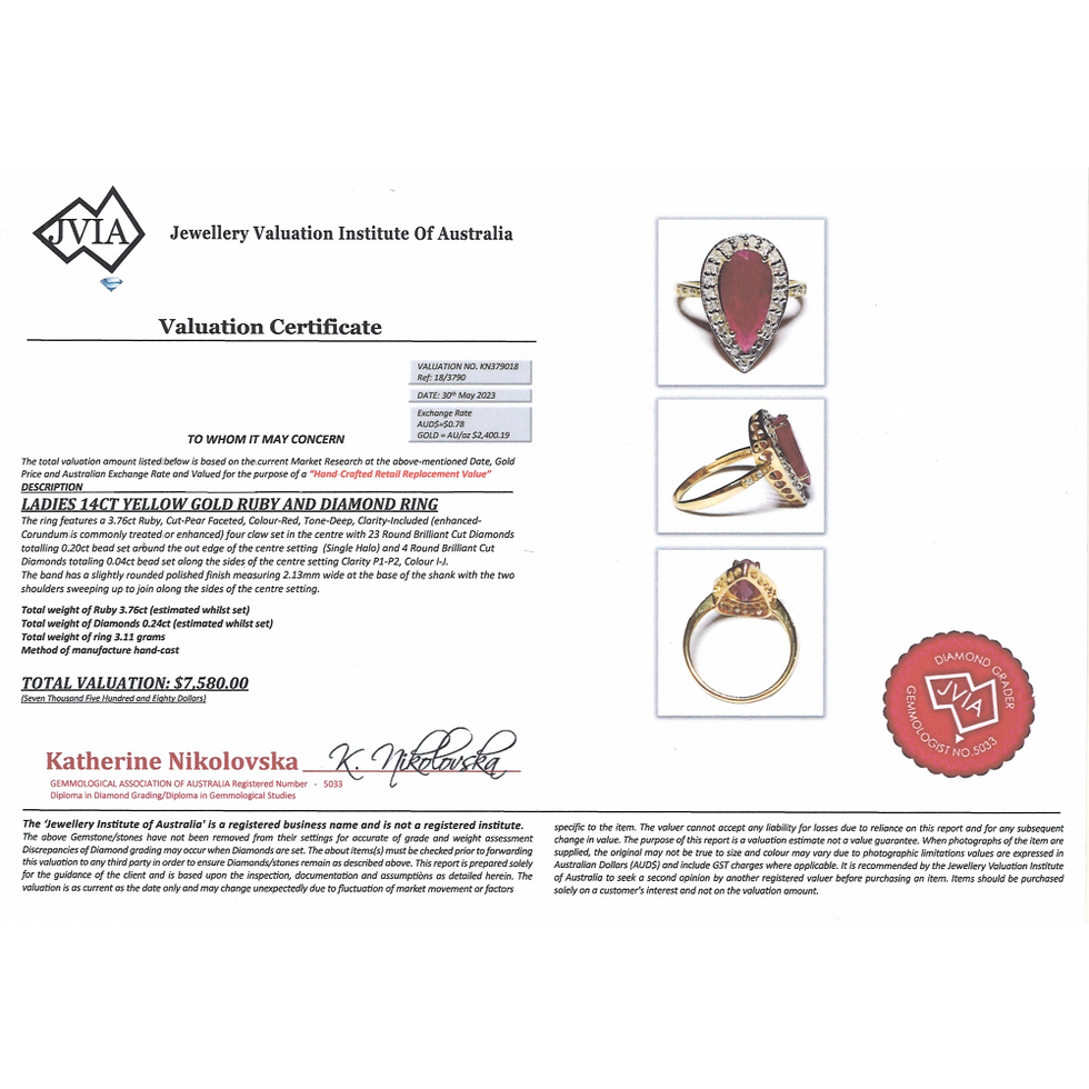 Thumbnail: Item OS101:14K Yellow Gold, Ruby and Diamond, Halo Ring