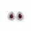 Thumbnail: Item OS105: 14K White Gold, Ruby and Diamond, Pear Cut Double Halo Stud Earrings