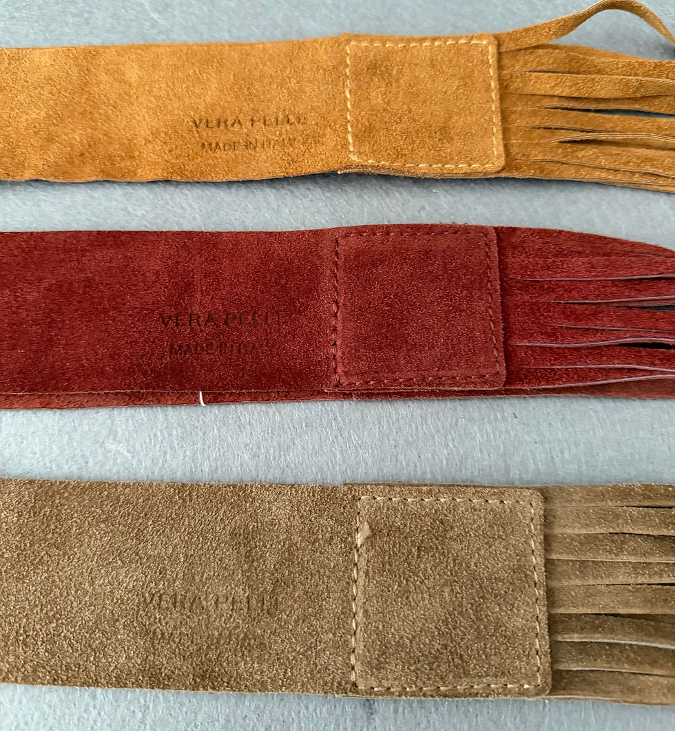 Thumbnail: Wide Genuine Suede Fringe Wrap Belt