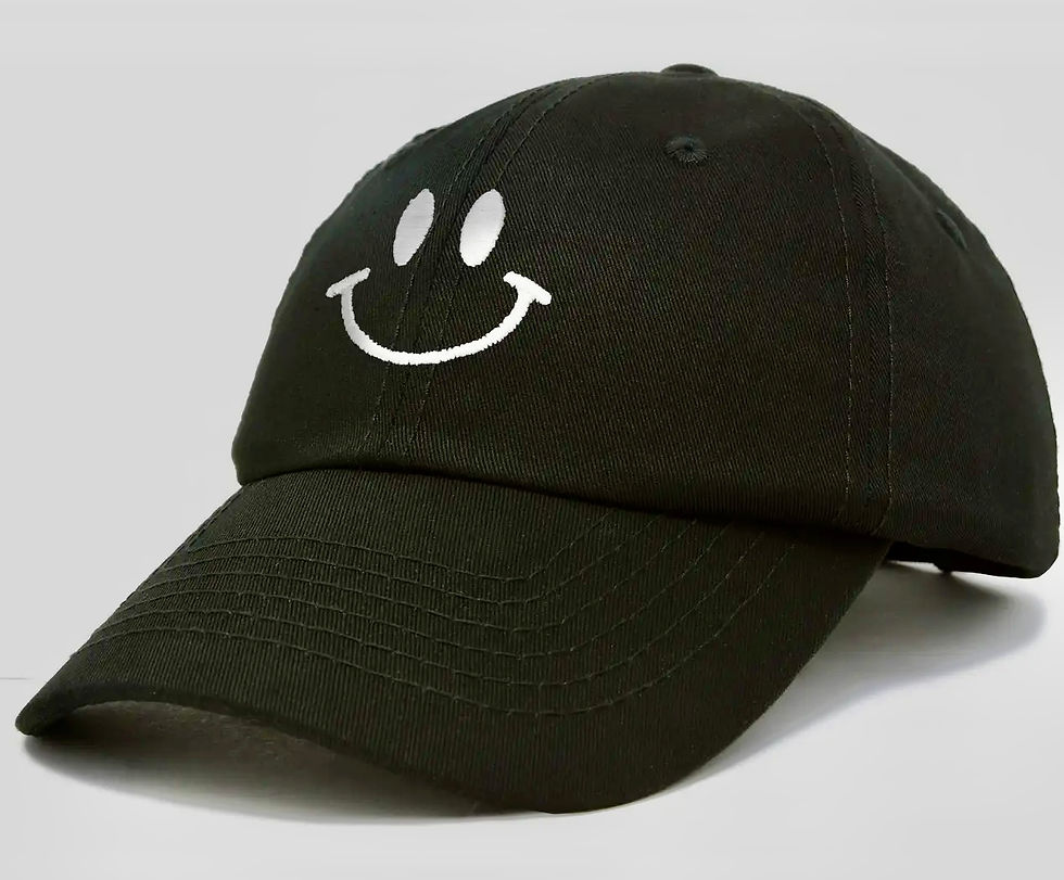 Thumbnail: Black Smile Face Baseball Cap / Hat
