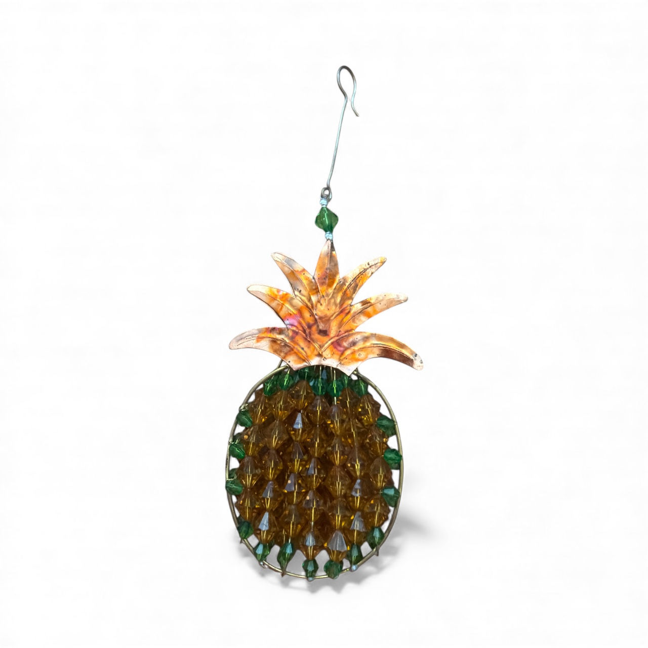 Bronze Nickel and Copper Hanging Ornament Handmade Pineapple