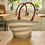 Thumbnail: Mifuko Market Basket Sisal Two Tones Thick leather short Handles