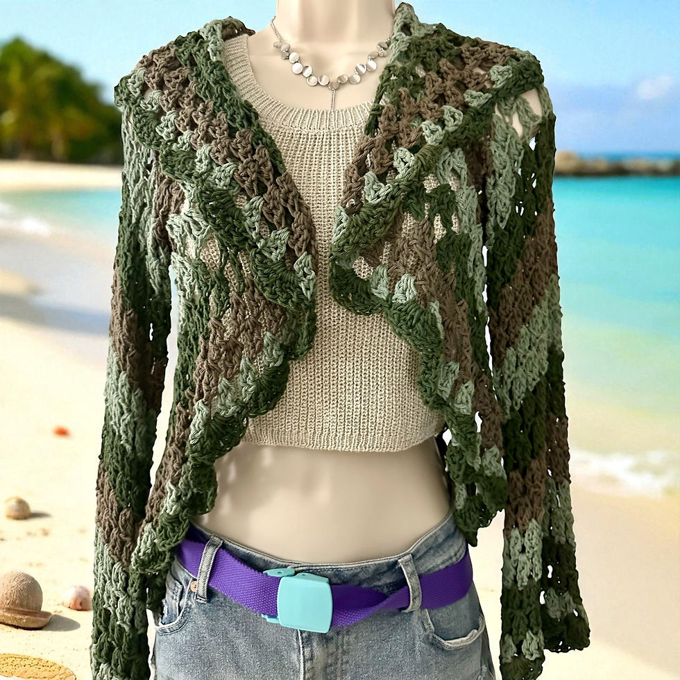 Thumbnail: SHORT CROCHET CARDIGAN