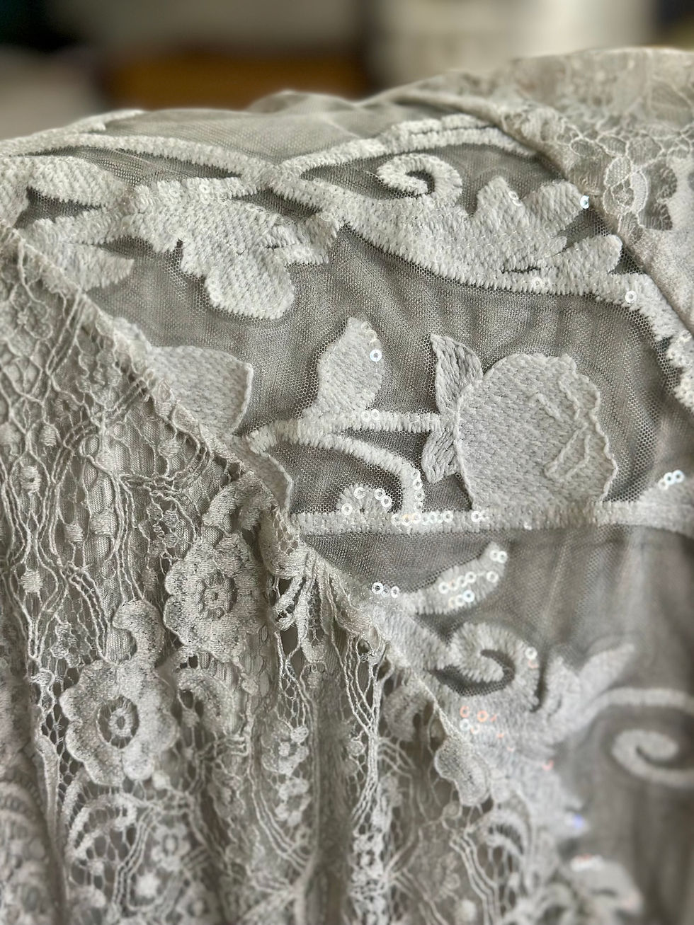 Thumbnail: Embroidered Silk and Sequin Maxi  Long Dress
