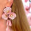 Thumbnail: Waterfall Statement Pink Flower Earrings