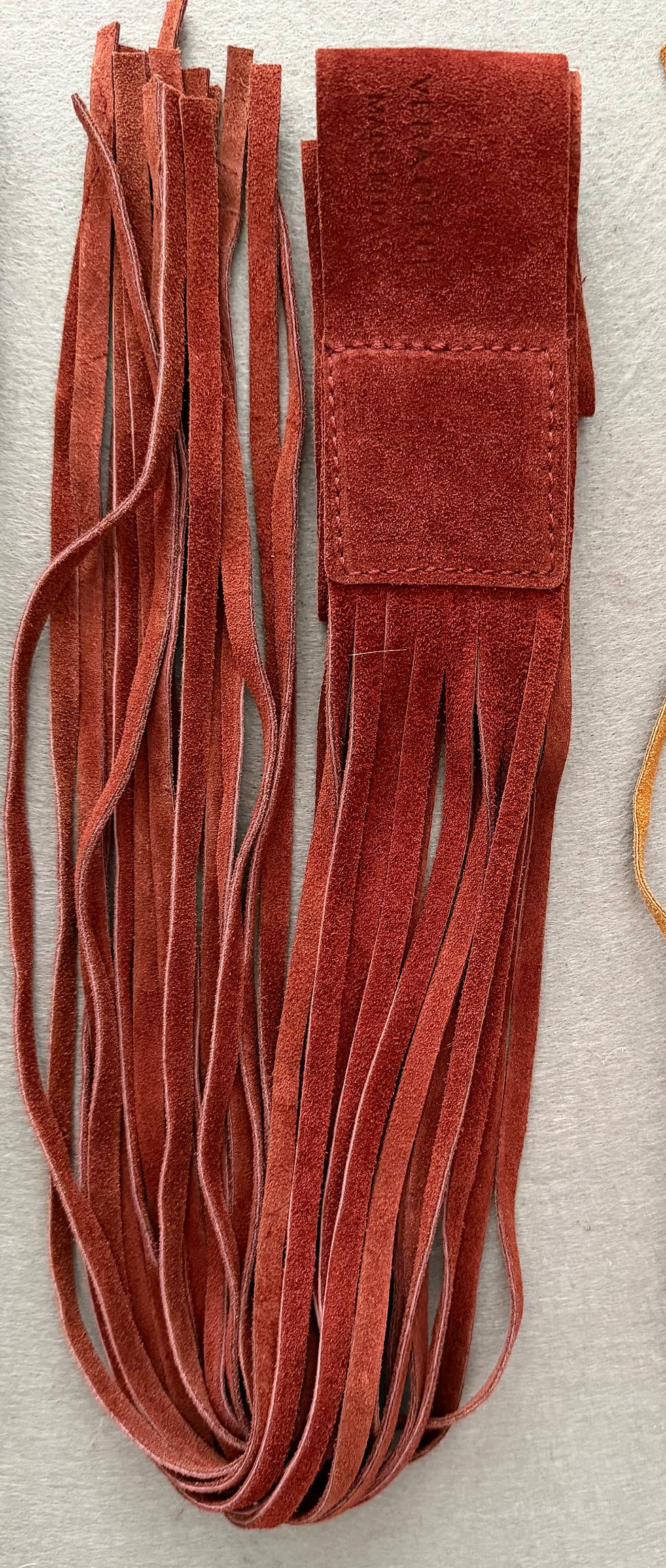 Thumbnail: Wide Genuine Suede Fringe Wrap Belt