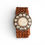 Thumbnail: Genuine Brown leather belt Mother of pearl & metal Buckle